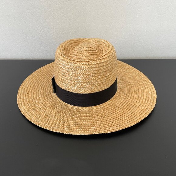 EUC Brixton Joanna Hat Straw Beach Sun Hat UPF 50 Size Medium in Honey - Picture 11 of 14